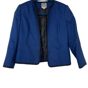 ANNE KLEIN BLACK & BLUE LIGHTWEIGHT LONG SLEEVE BLAZER SIZE 0P